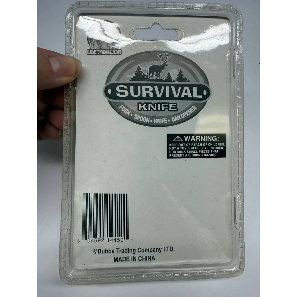 Survival Knife Multi-Tool Camping Utensil Set Fork Spoon CanOpener New Packaging